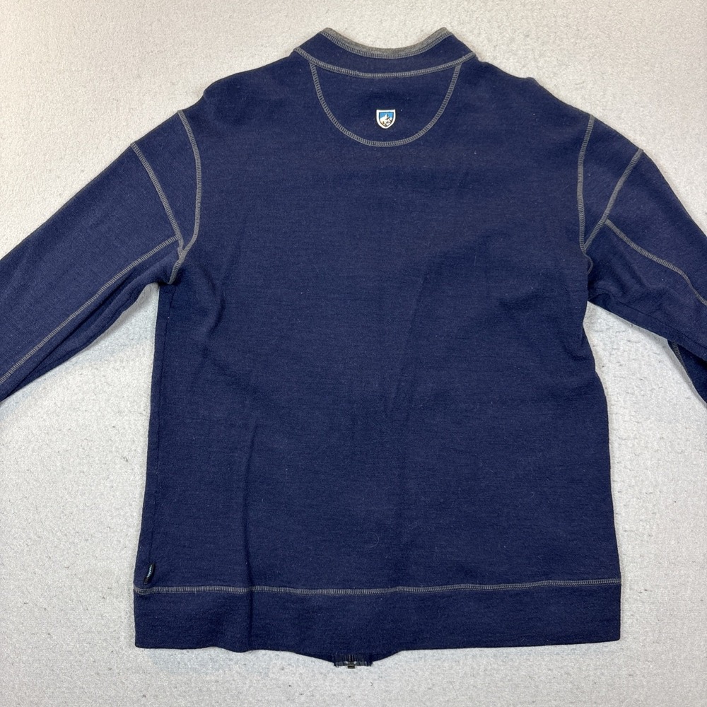 Kuhl Mens Large (Medium) Blue 100% Merino Wool Full Zip Sweater Hiking Outdoor - Picture 7 of 7